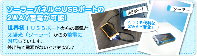 �\�[���[�p�l���AUSB�|�[�g��2WAY�~�d���\
