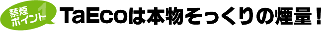 TaEcoは本物そっくりの煙量!